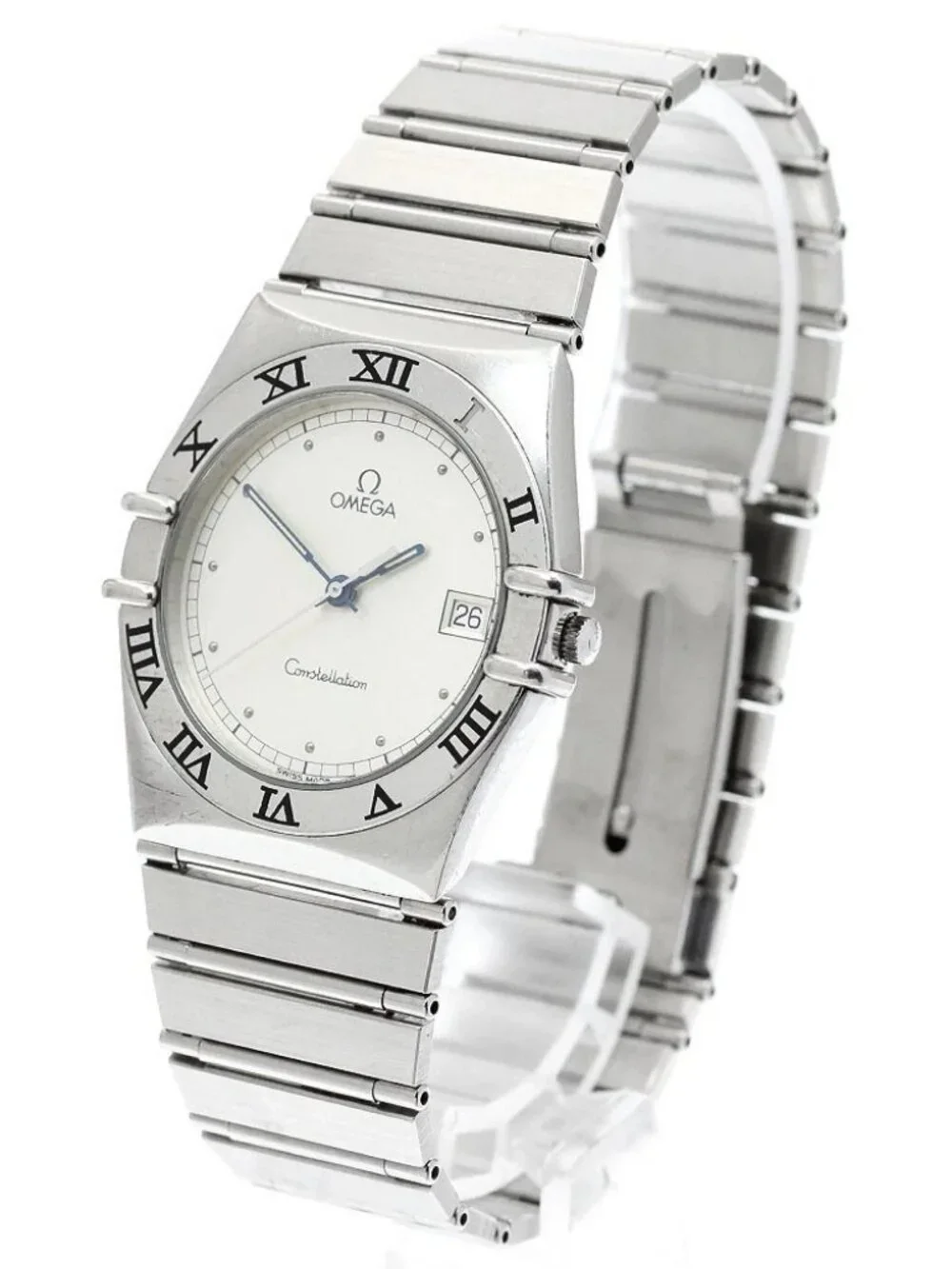 OMEGA Constellation Date Flat bezel Silver Dial Quartz Men's Watch_959646